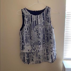 blue and white striped dressy tank top
